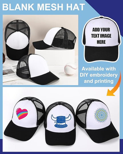 Coume Mesh Trucker Hats Bulk Sublimation Blank DIY Baseball Unisex Caps for Business Embroidery Sport Party Gift