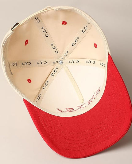 MIRMARU Two-Tone Vintage Canvas Trucker Hats for Men & Women, Adjustable Size Baseball Caps with Trendy Embroidered Design