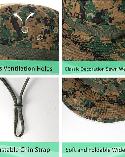 Sun Hats for Men Women Boonie Hat UPF 50+ Bucket Hat Wide Brim UV Protection Fishing Hiking Safari Outdoor Hats