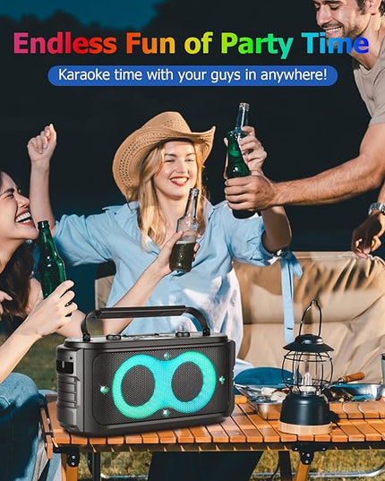 Portable Bluetooth Speaker 300W Peak Big Powerful Loud Sound Deep Bass Large Wireless Boombox with Subwoofer DSP Led Light for Home Party Outdoor Gatherings Camping Backyard