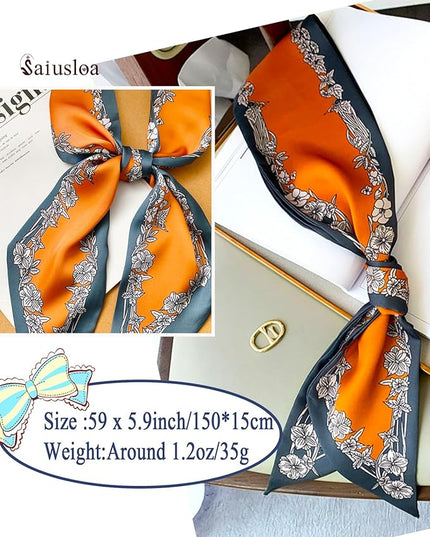 Purse Scarf For Handbags Head Scarves For Women's Hair Bags Scarfs Long Skinny Scarves Fashion Silky