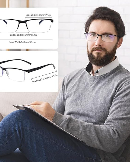 NORPERWIS Reading Glasses Men 3 pack Blue Light Blocking Readers Mens Spring Hinge Comfortable Glasses