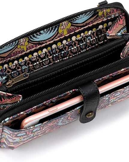 Sakroots Artist Circle Smartphone Crossbody in Coated Canvas, Detachable Wristlet Strap