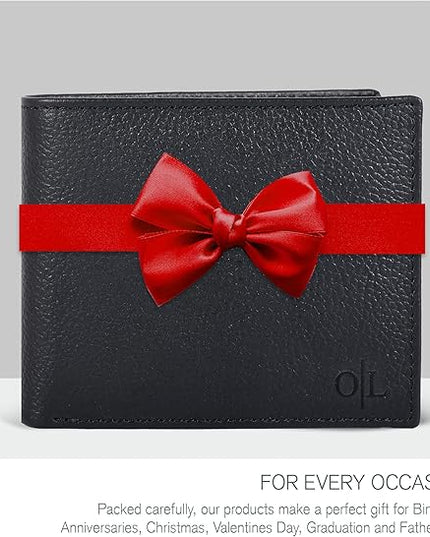 Oak Leathers Slim Leather Wallet for Men - RFID Wallets Credit Card Holder Ultra Thin Gift for Mens, Front Pocket Minimalist Design