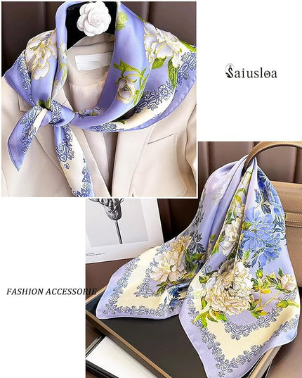 Neck Scarf For Womens Silky Head Scarves Hair Bandanas Square Scarf Fashion Accessories lightweight