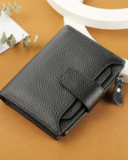 Lavemi Small Compact Women Wallet RFID Blocking Genuine Leather Bifold Purse with ID Windows