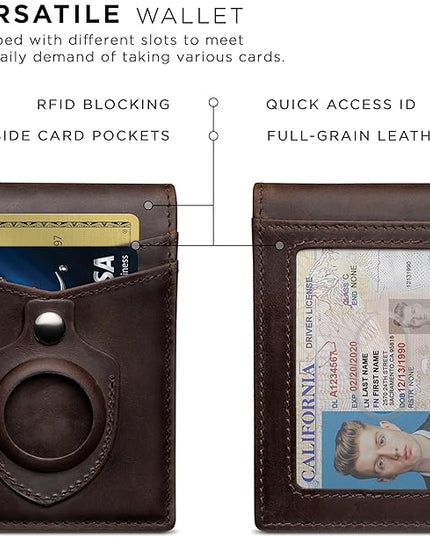 SERMAN BRANDS Money Clip Wallet - Mens Wallets slim Front Pocket RFID Blocking Card Holder Minimalist Mini Bifold