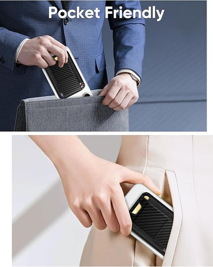 FINPAC MagSafe Wallet, Magnetic Card Wallet Holder for iPhone 17/16/15/14/13/12 Series, Safe RFID Blocking Slim Leather 6 Card Holder for Women Men