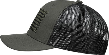 AURR American Flag Trucker Hat, Patriotic Baseball Cap for Men & Women, Breathable Mesh Adjustable Snapback, USA Flag Patch