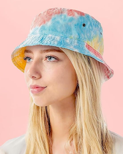 The Hat Depot Bucket Hat - Unisex 100% Cotton & Denim UPF 50 Packable Summer Travel Beach Sun Hat