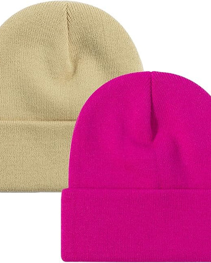 ZOORON 1&2 Pack Beanie for Men Women Slouchy Beanie Hats Winter Knit Caps Soft Ski Hat Unisex