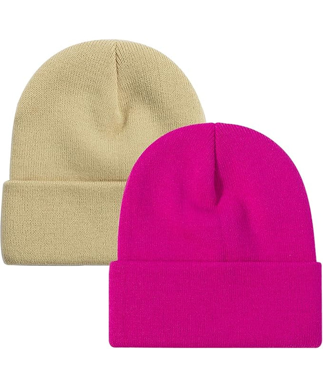ZOORON 1&2 Pack Beanie for Men Women Slouchy Beanie Hats Winter Knit Caps Soft Ski Hat Unisex