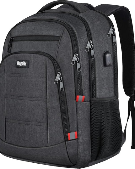 Backpack for Men,School Backpack for boys teens,Travel laptop backpack with USB Charging Port,Water Resistant business Work college bookbag,book bag Fits 15.6 Inch,Black Back Pack