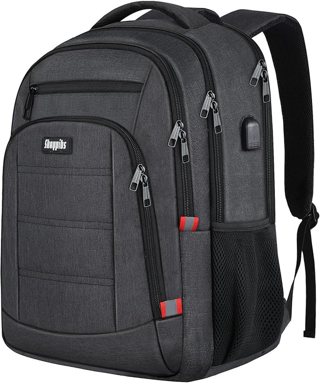 Backpack for Men,School Backpack for boys teens,Travel laptop backpack with USB Charging Port,Water Resistant business Work college bookbag,book bag Fits 15.6 Inch,Black Back Pack