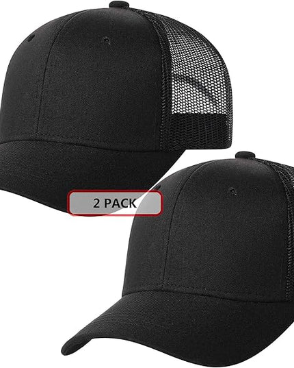TSSGBL 2 Pack Snapback Trucker Baseball Hats Mesh Back Adjustable Blank Ball Caps for Men Women