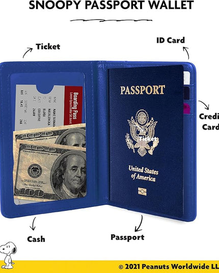 Peanuts Snoopy Passport Cover Official License, Cute Passport Holder for Travel With Woodstock, Snoopy Gifts
