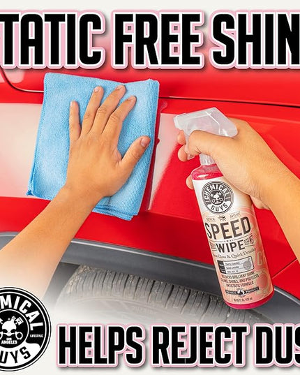 Chemical Guys Speed Wipe Quick Detailer - High Gloss, Streak-Free Shine, Detail Spray for Cars, Trucks, Motorcycles, RVs, and More, Safe on Paint, Glass, Wheels, and Trim, Cherry Scent, 16 fl oz