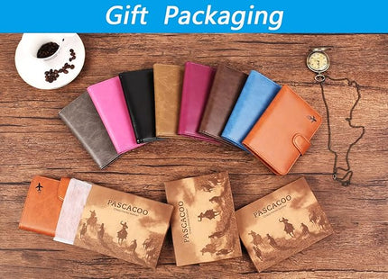 Passport Holder Cover Wallet RFID Blocking Leather Card Case Travel Accessories for Women Men (Z #Chocolate)