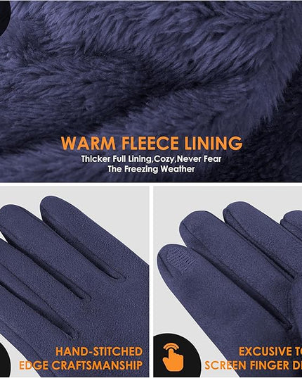Cold Weather Womens Gloves, Winter Gloves for Women Thermal Warm Fleece Lined, Touchscreen Gloves for Christmas Gifts