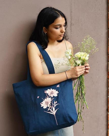 Ecoright Aesthetic Canvas Tote Bag for Women Large Zipper Tote Bags with Pocket, Womens Tote Bag for Yoga, Work, Beach