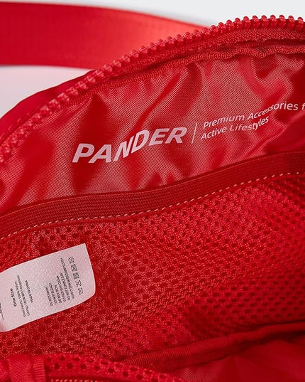 Pander Two Way Zipper Fanny Pack Nylon Everywhere Belt Bag for Women, Water Repellent Waist Packs, Crossbody Bags with Adjustable Strap (Red).