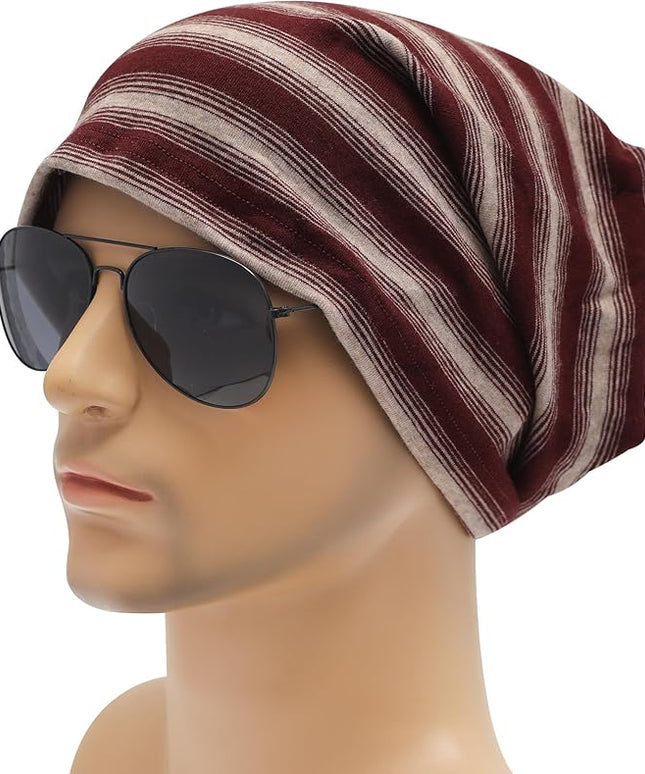 ZLYC Cotton Thin Slouchy Beanie Hat for Men Women Fashion Soft Stretch Knit Skull Cap