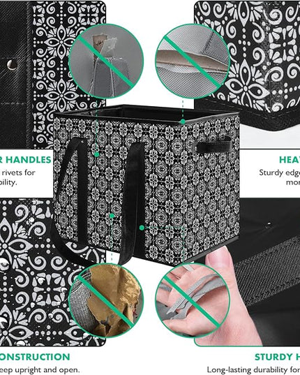 WISELIFE Reusable Grocery Bags 8 Pack,Large Grocery Tote Bag Water Resistant Shopping Bags Foldable Grocery Bag for Clothes,Shoes and Picnic,Black