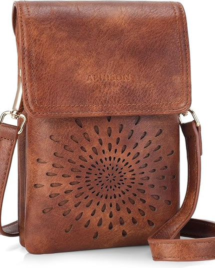 APHISON Small Crossbody Bags for Women Trendy, Leather Phone Wallet Purses Handbags Card Slots with Adjustable Strap