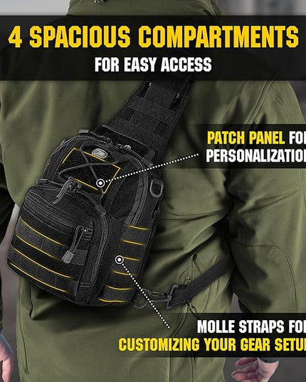 M-Tac CCW Sling Bag for Men & Women - EDC Shoulder Bag Tactical - Crossbody Concealed Carry Bag - Mens Chest Pack
