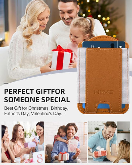 HiWe for MagSafe Wallet for Galaxy S25/S24 Series with Magnetic Case and iPhone 17/16/15/14/13/12 Series, No Case, 6 Cards Holder, RFID Leather Slim, Brown