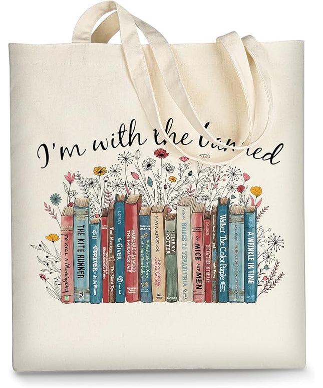 AUSVKAI Canvas Tote Bag Aesthetic for Women, Cute Cloth Cotton Bags for College Shopping Beach Grocery and Trendy Gifts