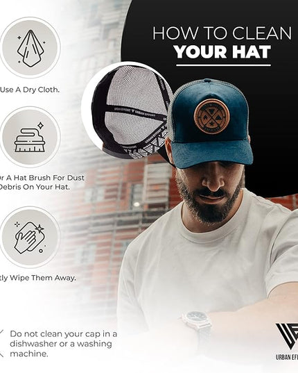 Urban Effort Mesh Back Cap - for Men and Women Baseball Hat 5-Panel Trucker Hat - Great Snapback Closure for Hunting & Hiking