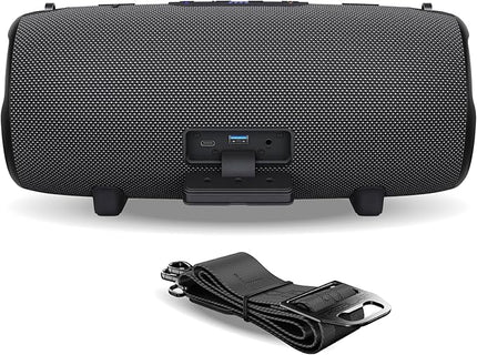 TREBLAB HD-Max Portable Bluetooth Speaker, 60W Loud Stereo Sound with Deep Bass, IPX7 Waterproof Outdoor Speaker, 20H Playtime, Powerbank, RGB Party Lights