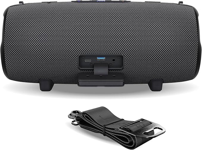 TREBLAB HD-Max Portable Bluetooth Speaker, 60W Loud Stereo Sound with Deep Bass, IPX7 Waterproof Outdoor Speaker, 20H Playtime, Powerbank, RGB Party Lights