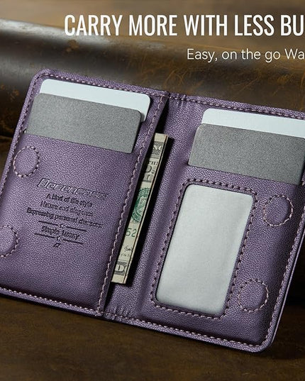 Defencase for Magsafe Wallet Magnetic Card Holder RFID Blocking, PU Leather Minimalist Phone Wallet for MagSafe Phones and Cases for iPhone 17/16/ 15/14/ 13/12/ Pro/Max/Plus/Air, Purple