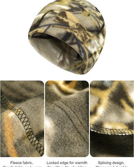 6 Pcs Fleece Skull Cap Men Fleece Beanie Winter Watch Hat Warm Polar Beanie Cap Thick Windproof Unisex for Outdoor Exercising
