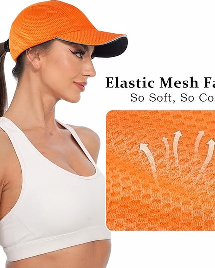 GADIEMKENSD Women's Race Day Running Cap Performance Mesh Hat - Excellent Ventilation, Lightweight, Reflective Safety