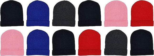 48 Pack Kids Winter Beanies, Warm Cold Weather Hats for Boys Girls Children, School Outdoors, Bulk