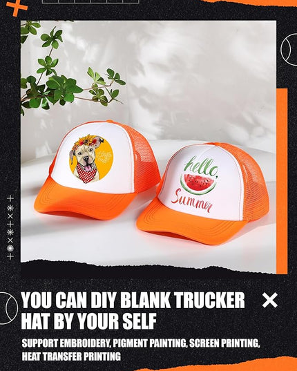 10 Pcs Sublimation Blank Trucker Hats Bulk Mesh Baseball Cap Polyester Mesh Trucker Hat for Men and Women