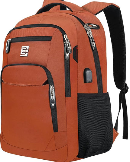 Laptop Backpack,Business Travel Anti Theft Slim Durable Laptops Backpack with USB Charging Port,Water Resistant College Computer Bag for Women & Men Fits 15.6 Inch Laptop and Notebook-Orange