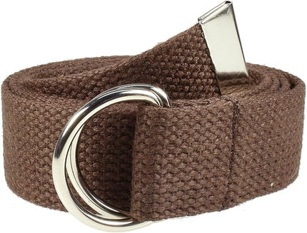 Gelante Canvas Web D Ring Belt Silver Buckle Military Style for men & women 1 or 3 pcs