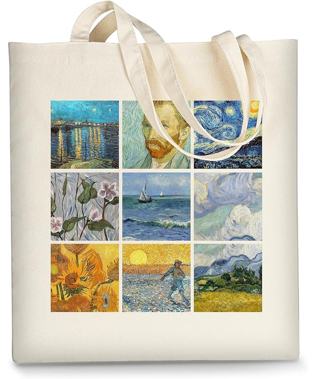 AUSVKAI Canvas Tote Bag for Women, Aesthetic Cute Grocery Grocery Reusable Cotton Gift Bag for Shooping Beach Trendy Gifts