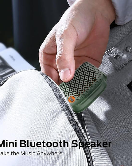 Monster Blaster Micro Wearable Bluetooth Speaker, Clip-On Wireless Small Portable Speaker with Built-in Mic (Non-Magnetic), IPX7 Waterproof, TWS, Hands-Free Music/Calls for Work/Cycling/Running, Green