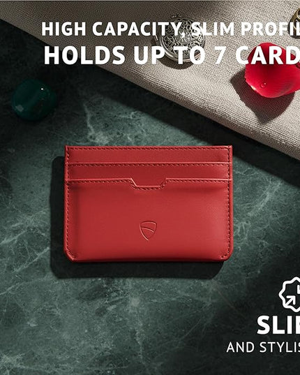 Vaultskin MOORGATE Slim Card Holder - Minimalist Leather Wallet, RFID Blocking Sleeve, Fits Front Pocket, for Men and Women