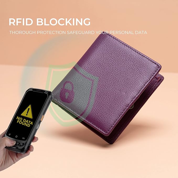Bveyzi Ultra Slim Small RFID Wallet for Women, Leather Tiny Thin Bifold Pocket Ladies Wallet