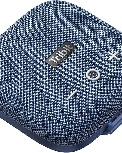 Tribit StormBox Micro 2 Portable Speaker: 90dB Loud Sound Deep Bass IP67 Waterproof Small Speaker Built-in Strap, 12H Playtime for Outdoor Camping Biking, 150ft Range (Pure Blue)