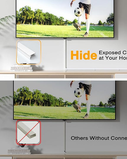 Delamu Cable Hider, 315in Cord Hider Cord Covers for 1 Wire on Wall, Premium Wire Covers for Cords, Cable Cover Organizer, TV Wires Hiders for Wall Mounted Tv, L15.7X W0.55x H0.4in, White