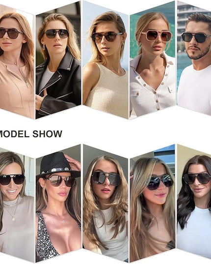 SOJOS Retro Trendy Aviator Polarized Sunglasses Men Women Vintage 70s Square Stylish Frame Sun Glasses SJ2283