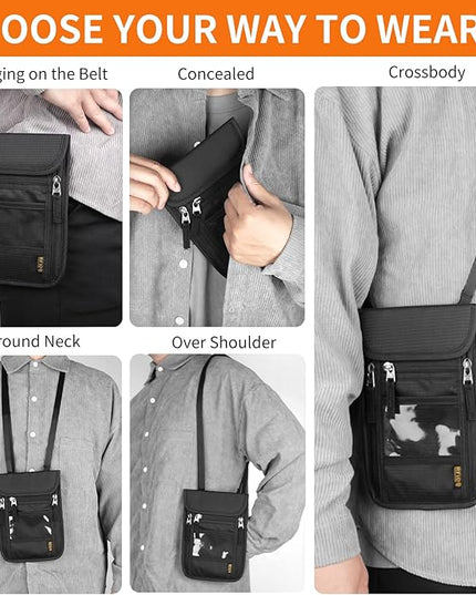 Neck Wallet for Travel,Passport Holder Neck Pouch for Men Women with Adjustable Neck Strap and RFID Blocking