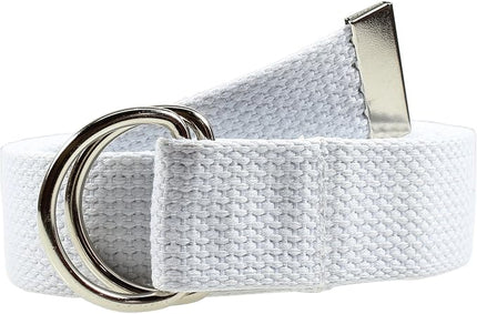 Gelante Canvas Web D Ring Belt Silver Buckle Military Style for men & women 1 or 3 pcs